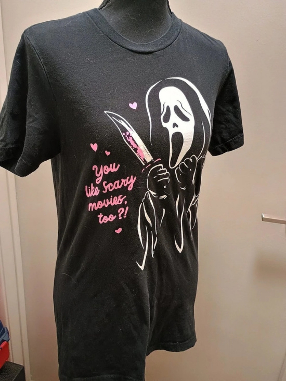 Ghost Face You Like Scary Movies Too T-Shirt Black Graphic Tee